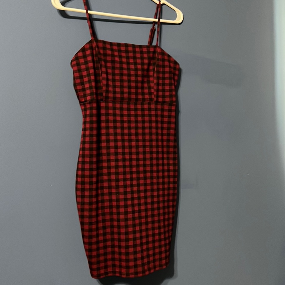 Red plaid pink dress from Forever 21